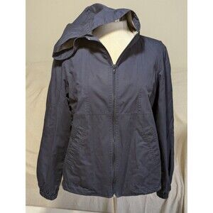 Vintage Gap Unisex Navy Knit Lined XS Packable Hooded Full Zip Jacket